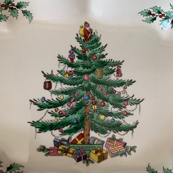 SPODE CHRISTMAS TREE OGEE CANDY DISH  MADE IN ENGLAND - Picture 3 of 7